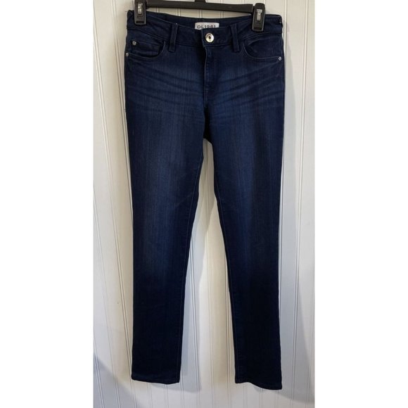 DL1961 Nicky Mid Rise Cigarette Stretch Denim Jeans Medium Wash Womens 27‎ x 31 - Picture 1 of 13